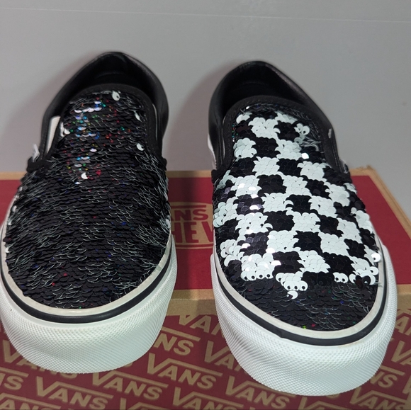 Vans Classic Slip-on Flipping Sequins Black/ White. - Picture 7 of 11